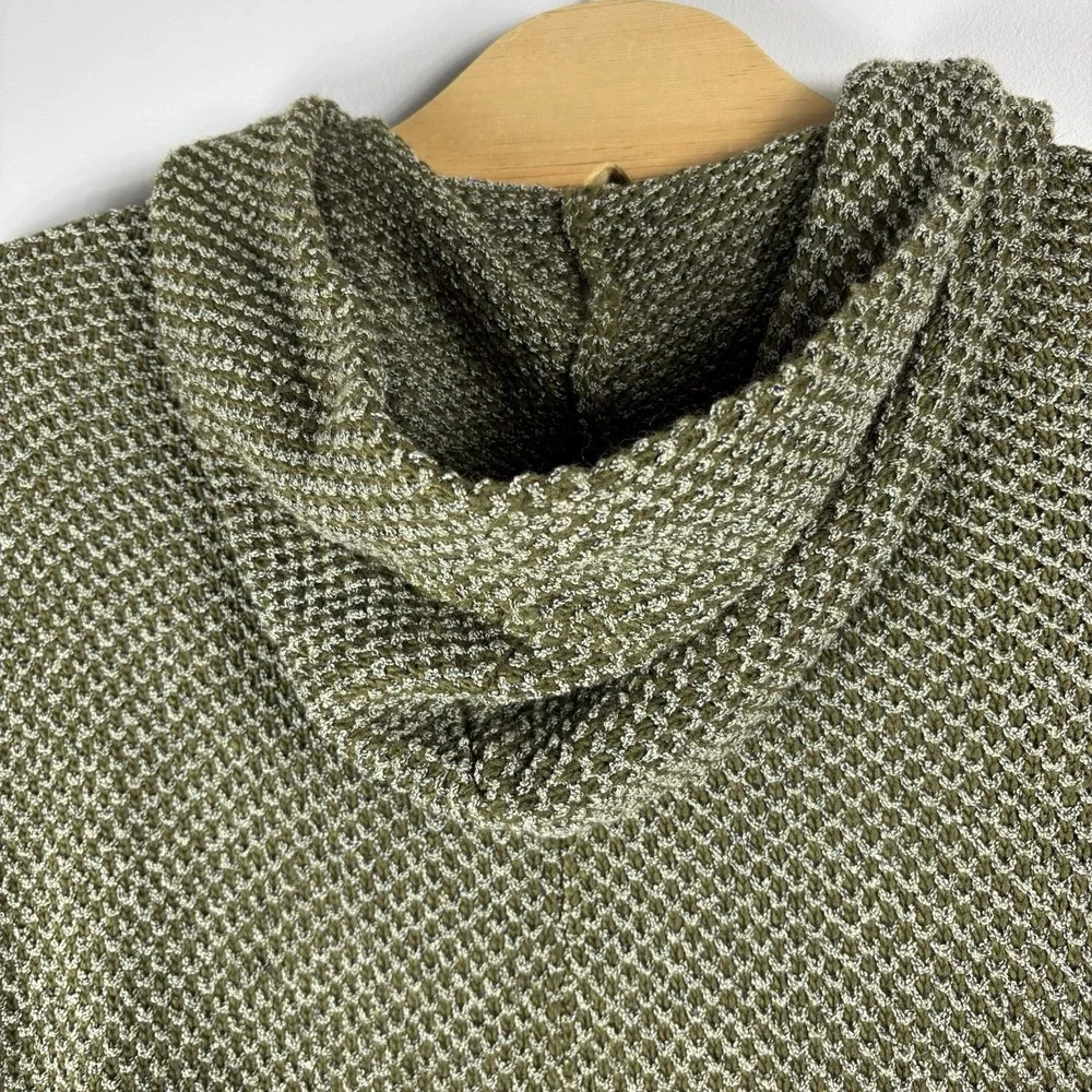 Free People Women's Medium Green Coco Cocoon Wool Blend Hooded‎ Cardigan Sweater